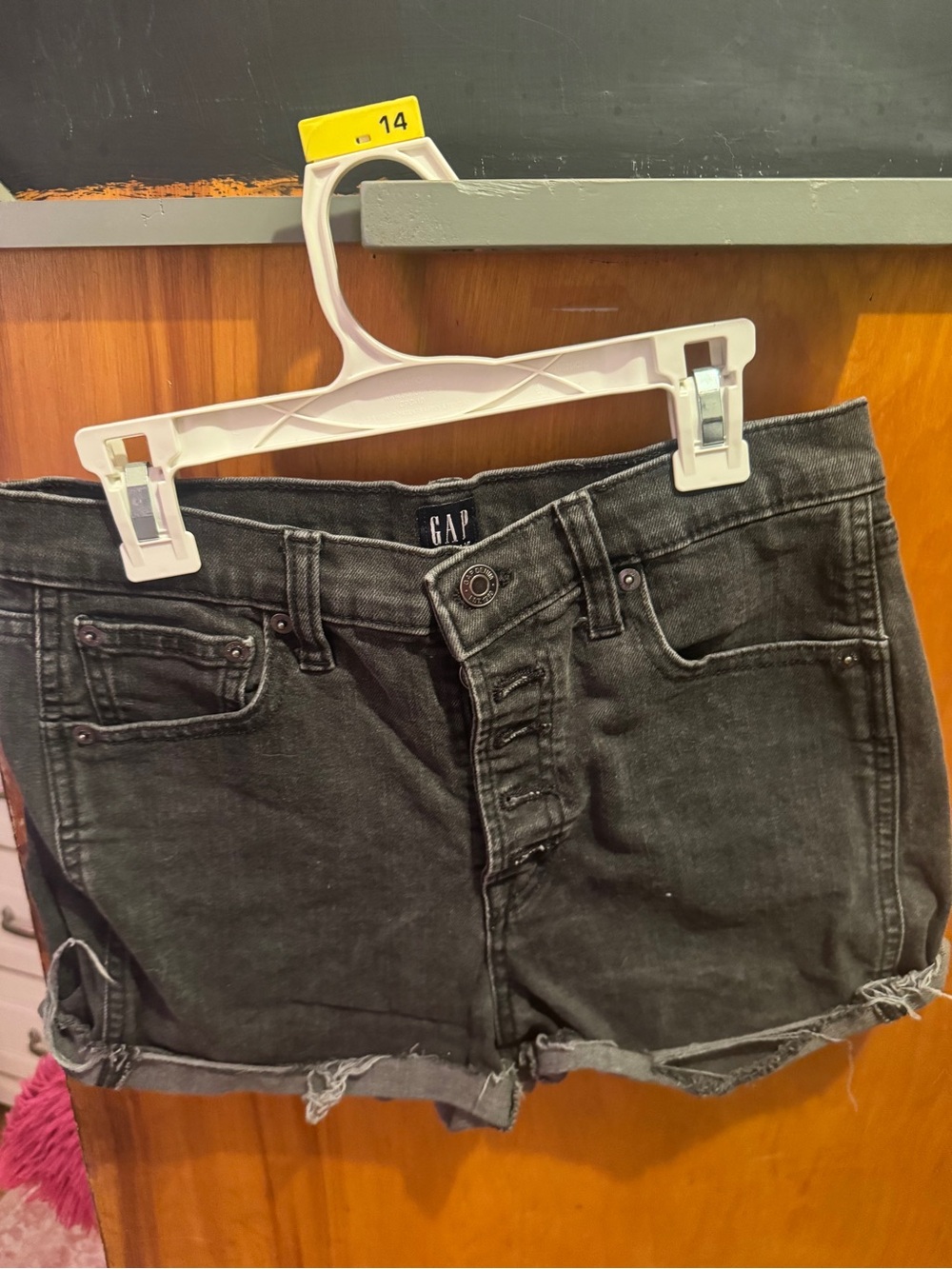 GAP Black Denim Cutoff Jean Shorts with Raw Hem